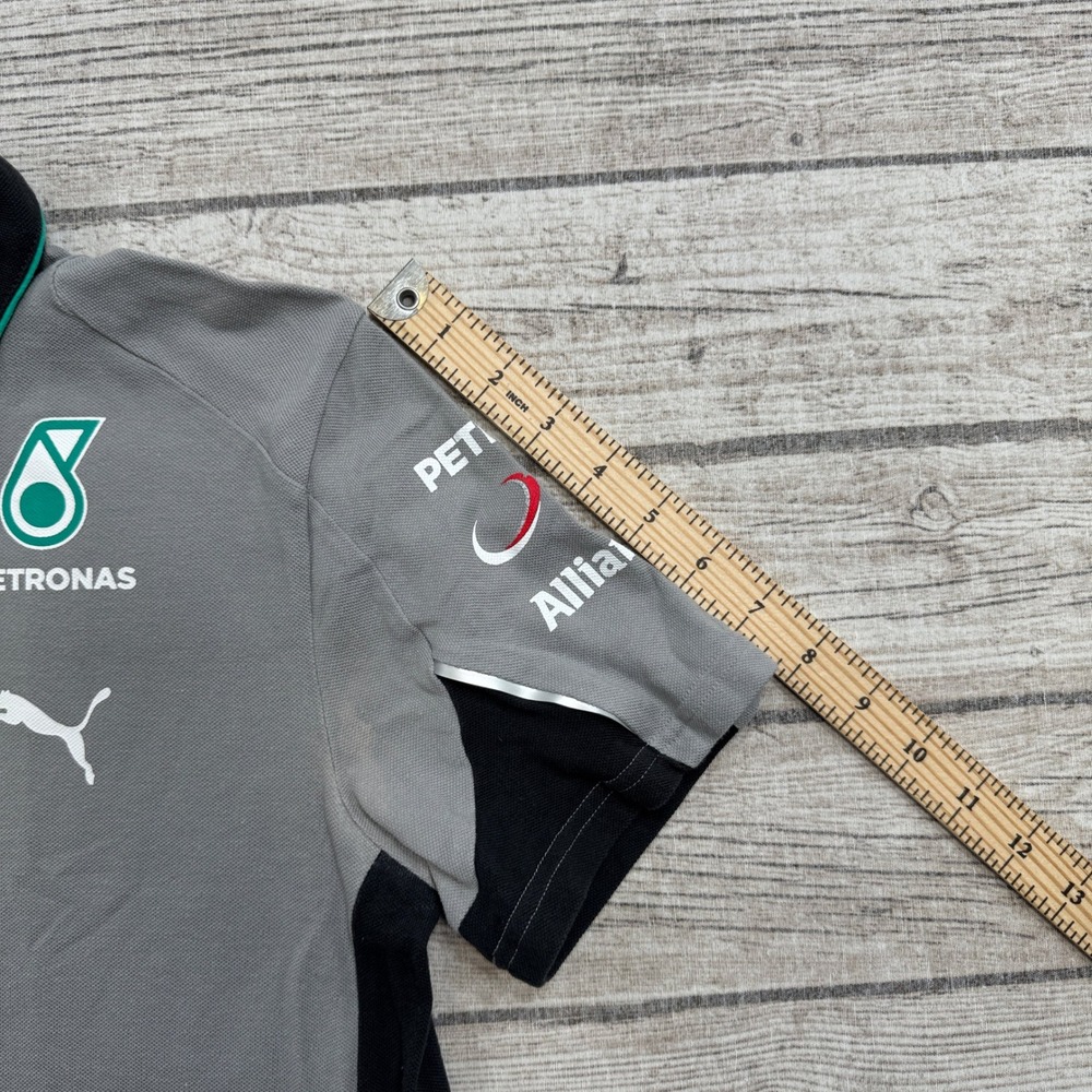 Puma Polo Shirt Men's Medium Gray Team Mercedes-Benz Petronas F1 Racing Apparel - Picture 5 of 10
